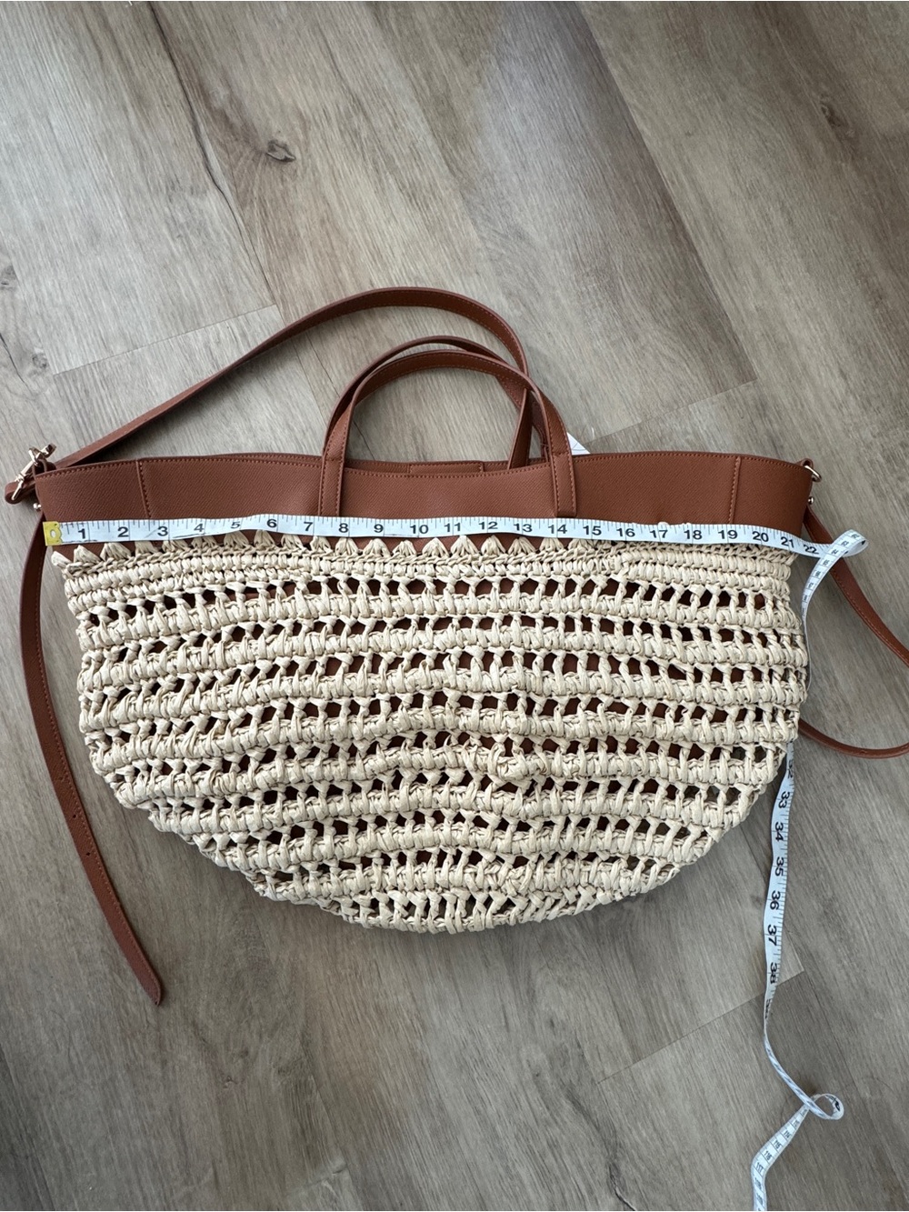 Anthropologie Raffia Tote Bag NWT - Picture 5 of 9